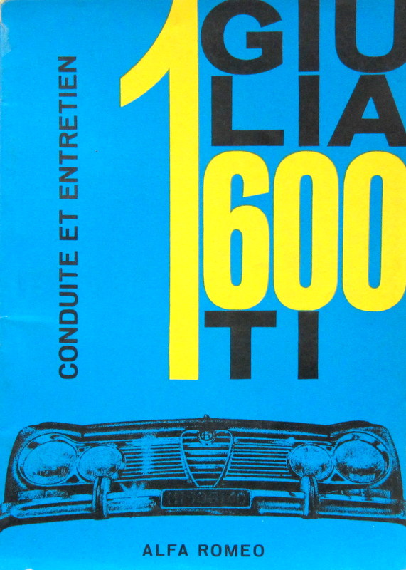 Couverture de 1962-12 ALFA ROMEO GIULIA 1600 TI  LIVRET D'ENTRETIEN