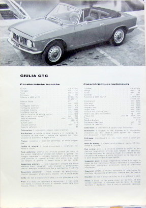 Couverture de ALFA ROMEO GUILIA GTC PROSPECTUS