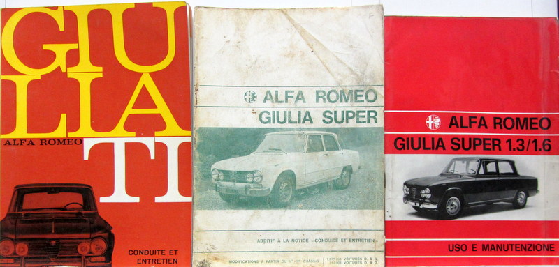 Couverture de ALFA ROMEO GIULIA TI ET SUPER LIVRET D'ENTRETIEN EN FRANCAIS