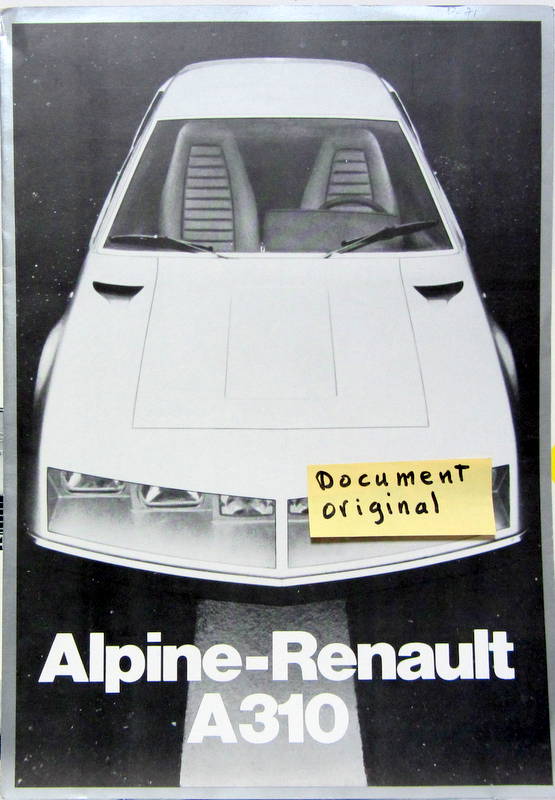 Couverture de ALPINE RENAULT A310 CATALOGUE