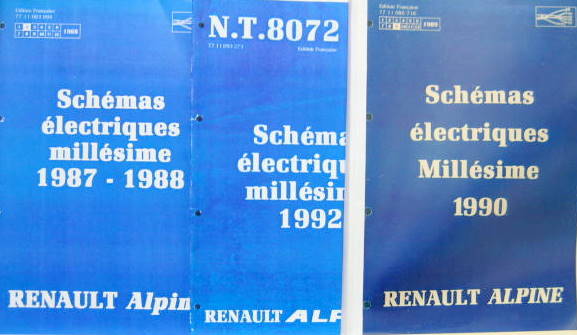 Couverture de 1987-88 1990 1992 MANUEL DES SCHEMAS ELECTRIQUES EN COPIES RELIEES