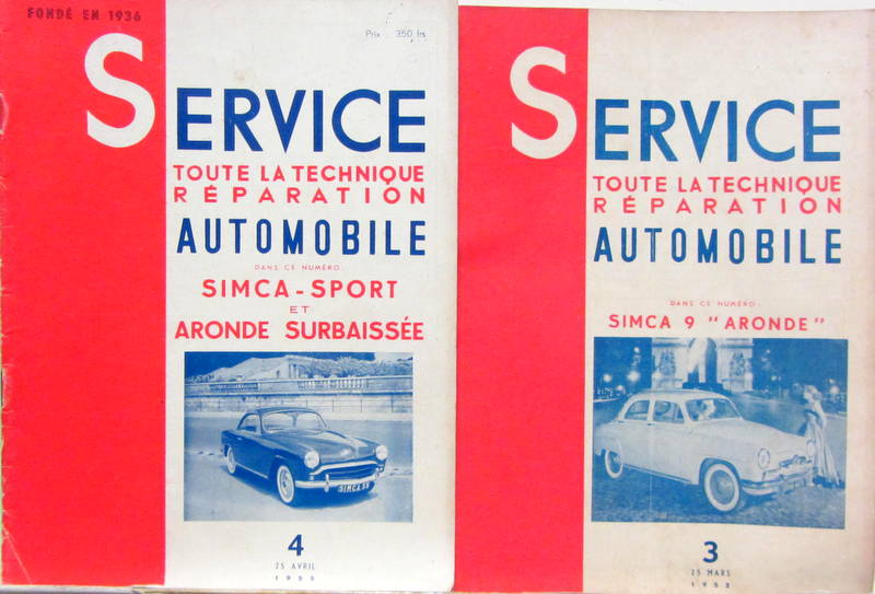 Couverture de SIMCA ARONDE SIMCA SPORT REVUE TECHNIQUE SERVICE