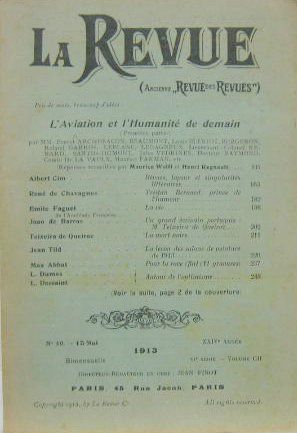 Couverture de 1913 L'AVIATION ET L'HUMANITE DE DEMAIN