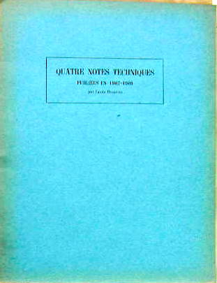 Couverture de 1907-1909 LOUIS BREGUET QUATRE NOTES TECHNIQUES PUBLIEES EN 1930