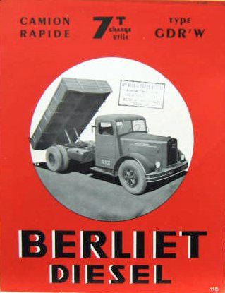 Couverture de BERLIET CAMION RAPIDE GDR7W 7 T 1949