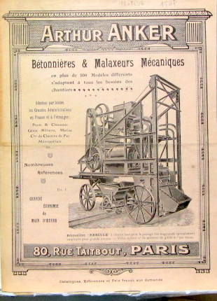 Couverture de BETONNIERES ET MALAXEURS MECANIQUES A.ANKER CATALOGUE