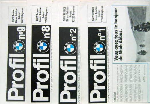 Couverture de BMW REVUE PROFIL ENVIRON 1975 AU CHOIX