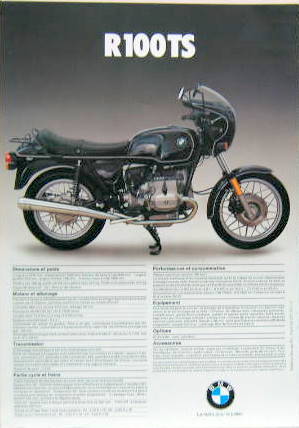 Couverture de BMW R100TC ET R100TS PROSPECTUS