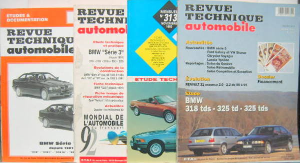 Couverture de 1991-1996 BMW SERIE 3 REVUE TECHNIQUE