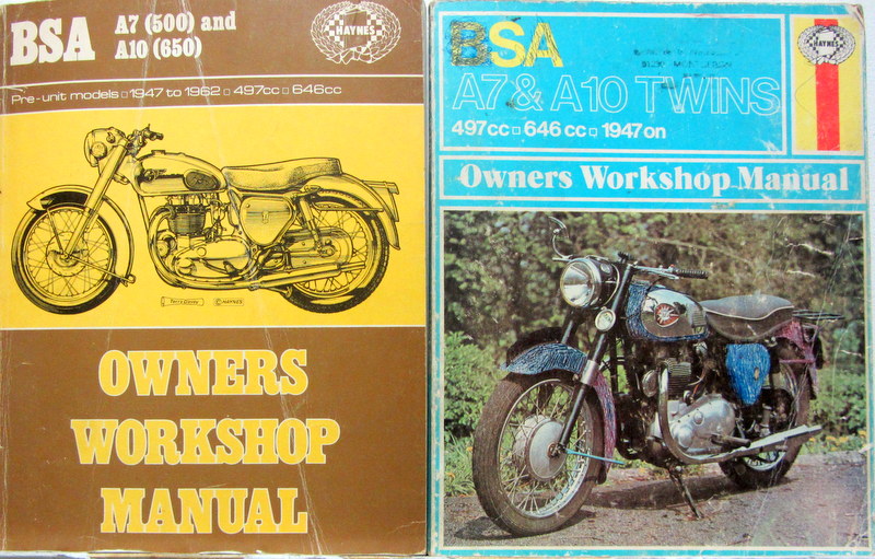 Couverture de BSA A7 500 ET A10 650 MANUEL DE REPARATION EN ANGLAIS
