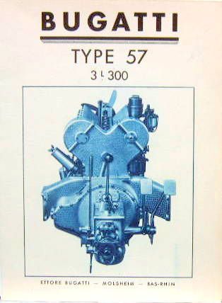 Couverture de BUGATTI TYPE 57 3,3 LITRES CATALOGUE 4 PAGES