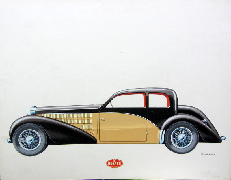 Couverture de BUGATTI 57 VENTOUX GOUACHE ORIGINALE DE PIERRE DUMONT