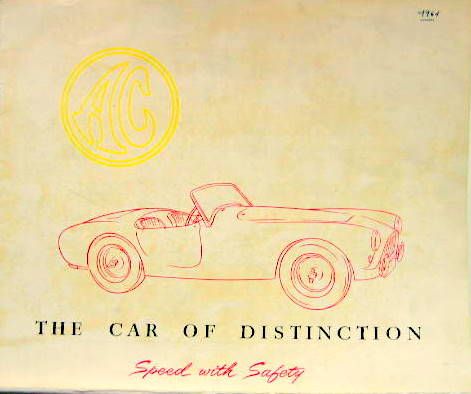 Couverture de AC ACE ACECA 2 SEATER SPORTS ET COUPE MOTEUR BRISTOL EN ANGLAIS CATALOGUE