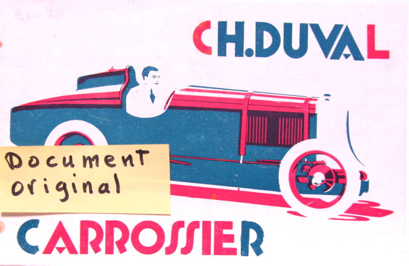 Couverture de CH DUVAL POUR AMILCAR GRAND SPORT TORPEDO CONDUITE INTERIEURE CATALOGUE