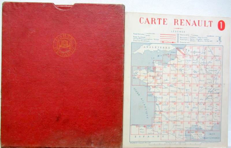 Couverture de 1914 CARTE RENAULT AVEC SA BOITE ET SON EMBOITAGE DE 96 PLANCHES RECTO VERSO