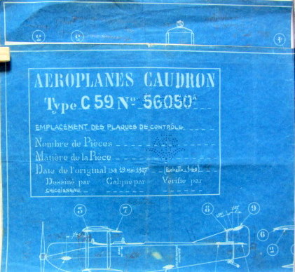 Couverture de 1927 AEROPLANES CAUDRON TYPE C59 BLEU  ORIGINAL
