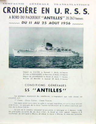 Couverture de CGT CROISIERE EN URSS 1956
PAQUEBOT ANTILLES
