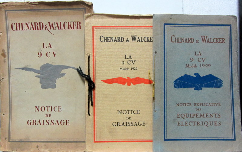 Couverture de CHENARD ET WALCKER AIGLE 18-20-22-24 LIVRET D'ENTRETIEN  AU CHOIX