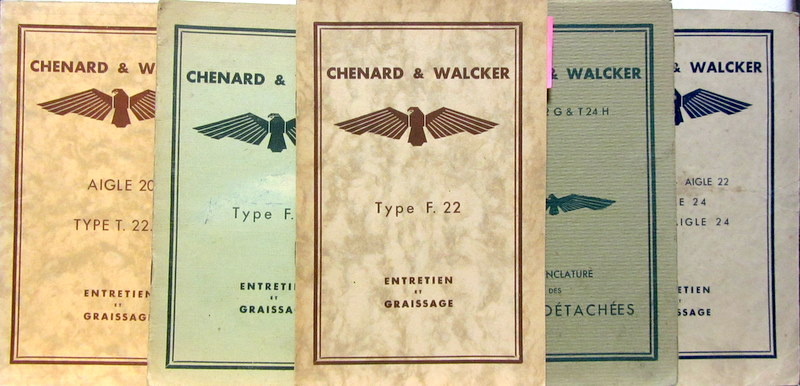 Couverture de CHENARD ET WALCKER AIGLE 18-20-22-24 CATALOGUE ET LIVRET