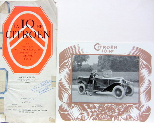 Couverture de CITROEN 10 HP CATALOGUES AU CHOIX