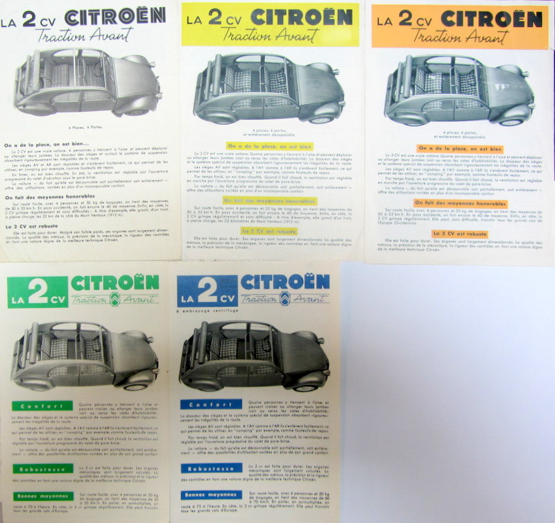 Couverture de 1951-1954 CITROEN 2 CV PROSPECTUS