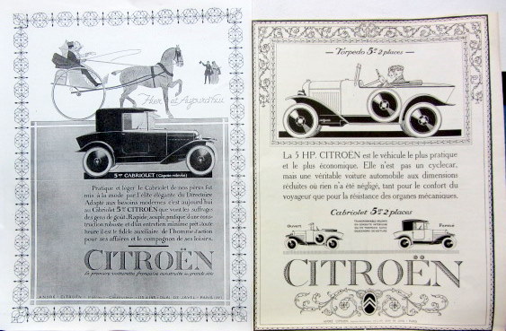 Couverture de CITROEN 5 HP PUBLICITE AU CHOIX