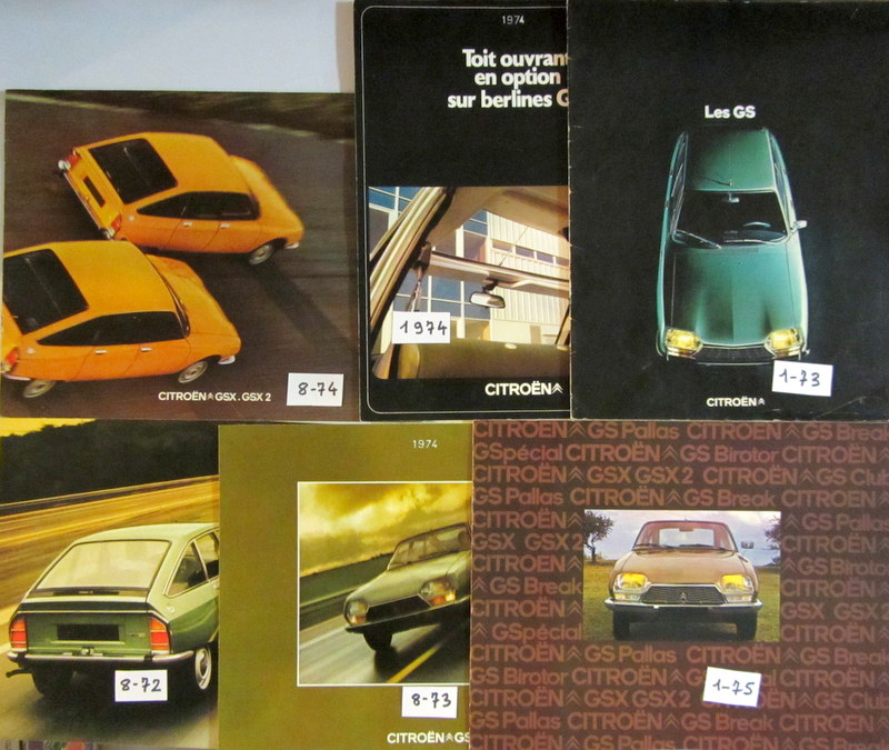 Couverture de 1972-1975 CITROEN GS CATALOGUE AU CHOIX