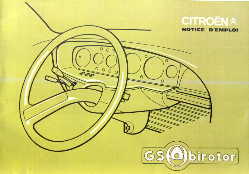 Couverture de 1974-1 CITROEN GS BIROTOR  LIVRET D'ENTRETIEN EN REPRODUCTION COPIES RELIEES