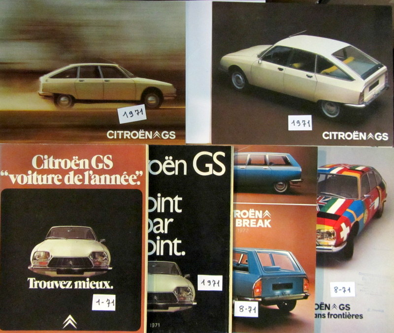 Couverture de 1971 CITROEN GS CATALOGUE AU CHOIX