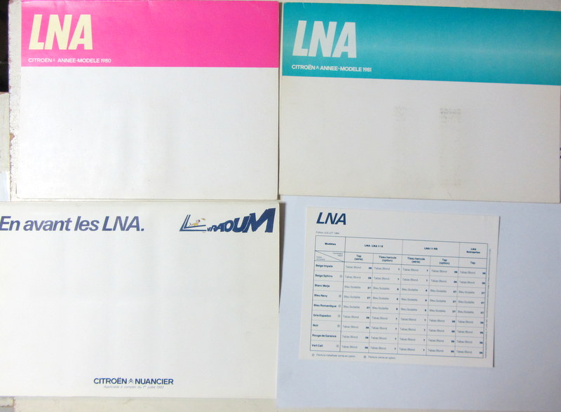 Couverture de CITROEN LNA COLORIS GARNITURE ET PEINTURE