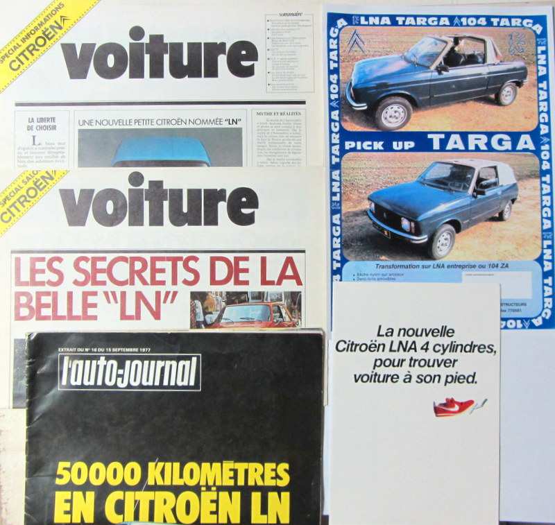 Couverture de CITROEN LN REVUE DU SALON + LNA TARGA + POUR LA PRESSE BASKET DE 1982
