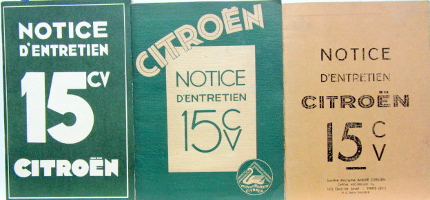 Couverture de CITROEN ROSALIE 15 CV LIVRET D'ENTRETIEN AU CHOIX