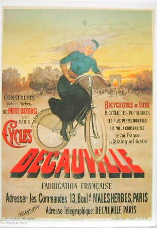 Couverture de CYCLES DECAUVILLE AU PETIT BOURG PRES DE PARIS REPRODUCTION D'AFFICHE