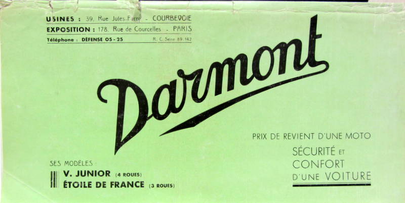 Couverture de 1935 DARMONT V.JUNIOR - ETOILE DE FRANCE CATALOGUE