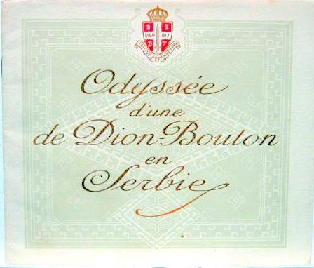 Couverture de 1915 ODYSSEE D'UNE DE DION BOUTON EN SERBIE