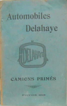 Couverture de CAMION PRIME DELAHAYE 1918 
TYPE 59-60-62-63