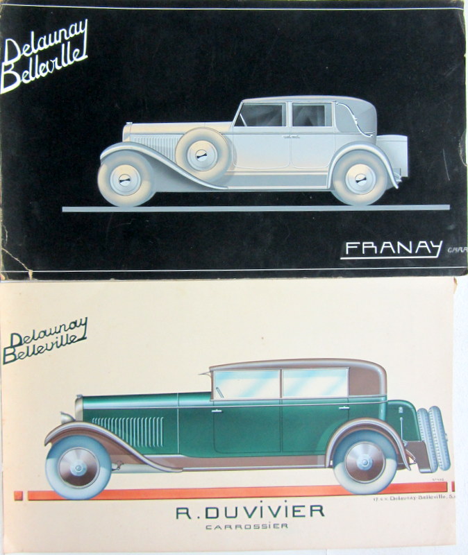 Couverture de DELAUNAY BELLEVILLE CARROSSERIE DUVIVIER ET FRANAY GOUACHE ORIGINALE