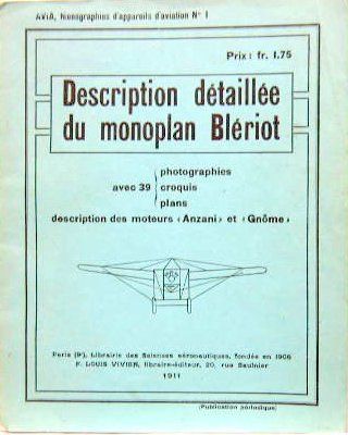 Couverture de DESCRIPTION DETAILLEE DU MONOPLAN BLRIOT 1911