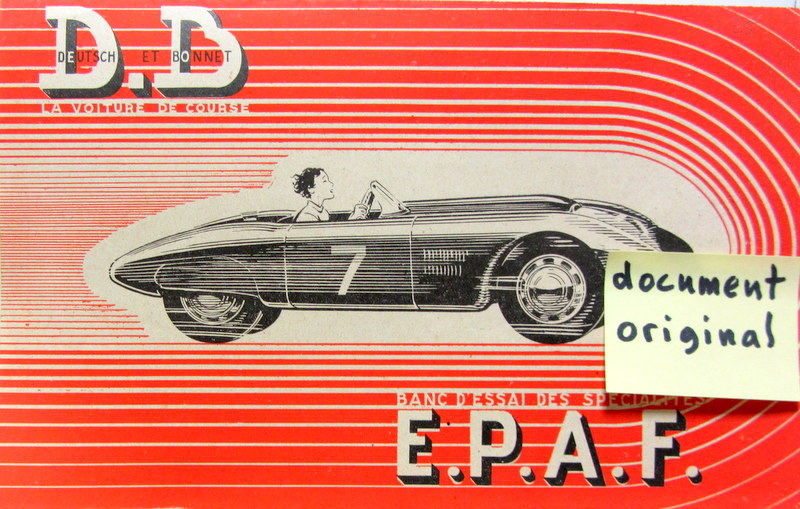 Couverture de 1948 DEUTSH ET BONNET DB  VOITURE DE COURSE A MOTEUR CITROEN SUR LA COUVERTURE A L'INTERIEUR PIECES SPECIALES AU DOS PALMARES CATALOGUE