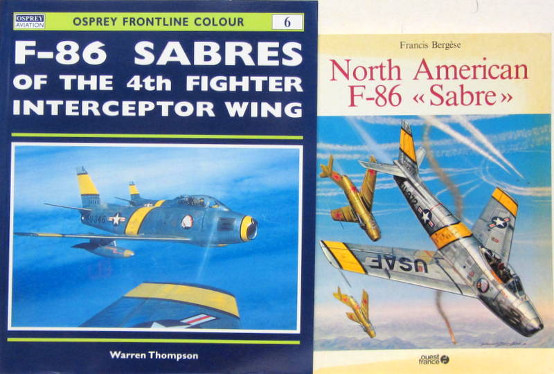 Couverture de F-86 SABRES OF THE 4th FIGHTER INTERCEPTOR WING EN ANGLAIS - NORTH AMERICAN F86 SABRE EN FRANCAIS