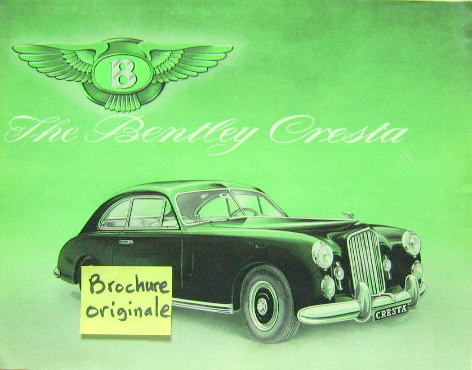 Couverture de BENTLEY CRESTA DESSIN DE FARINA CARROSSERIE PAR FACEL METTALON  CATALOGUE EN ANGLAIS EN PHOTOCOPIE COULEUR