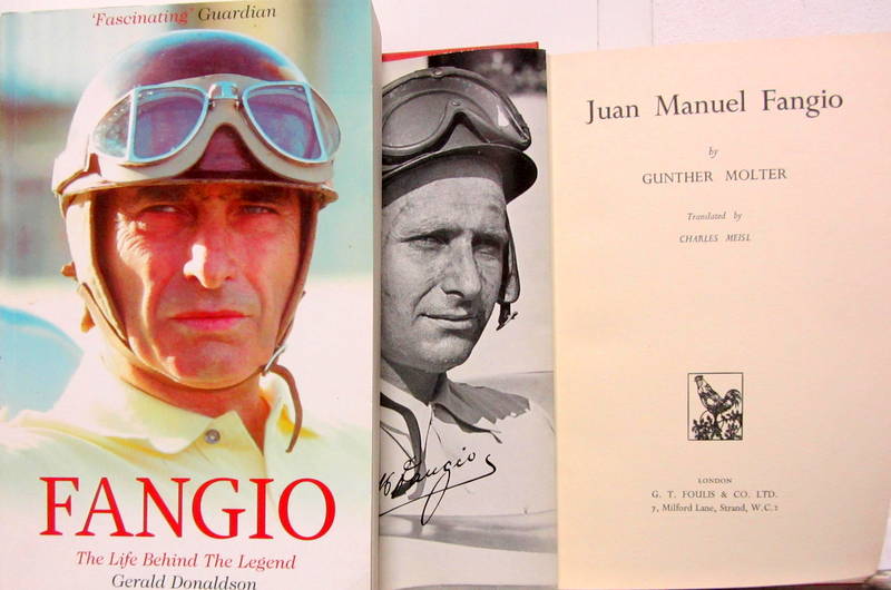 Couverture de FANGIO THE LIFE BEHIND THE LEGENDE - JUAN MANUEL FANGIO SIGNE PAR GUNTHER MOLTER SANS JAQUETTE EN ANGLAIS