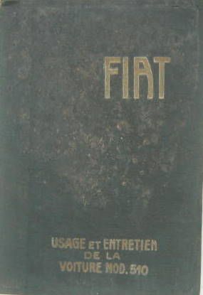 Couverture de FIAT 510 1923 LIVRET D'ENTRETIEN