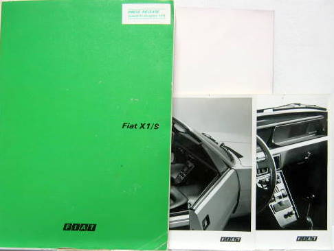 Couverture de 1972-XII FIAT X 1/9 DOSSIER DE PRESSE