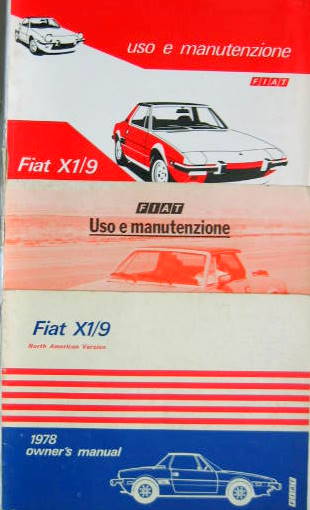 Couverture de FIAT X 1-9 LIVRET D'ENTRETIEN AU CHOIX