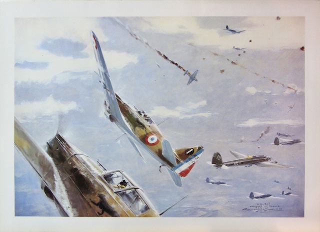 Couverture de MORANE SAULNIER 406 CONTRE HEINKEL 111 DESSIN DE LENGELLE COLLECTION DU MUSEE DE L'AIR