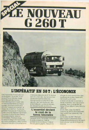 Couverture de 1982 RENAULT CAMION LE NOUVEAU G 260 T
