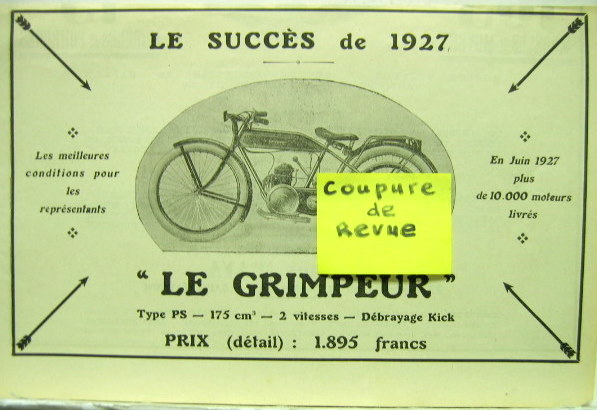 Couverture de 1927 LE GRIMPEUR DECOUPAGE DE REVUE