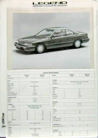 Couverture de 1991 HONDA LEGEND  COUPE DESCRIPTIF