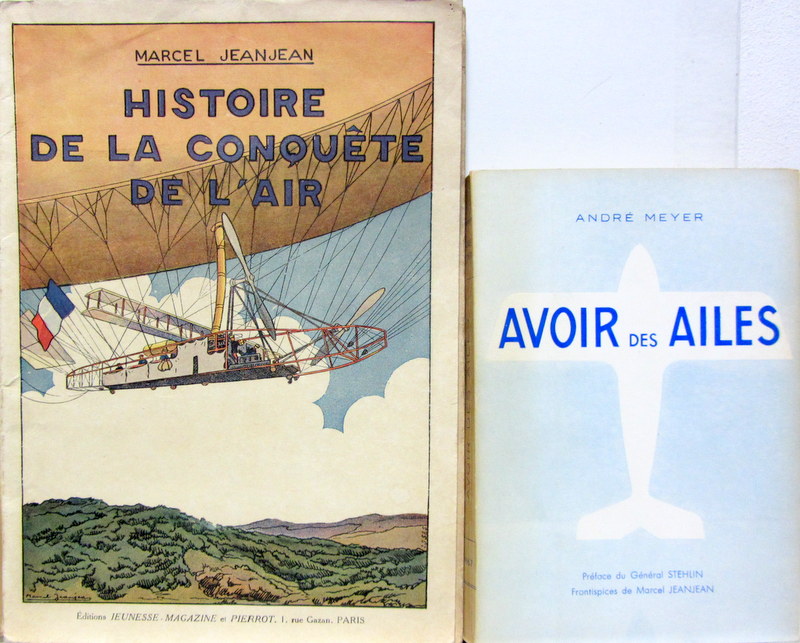 Couverture de HISTOIRE DE LA CONQUETE DE L'AIR ET AVOIR DES AILES DE 1967 AVEC DEDICACE AVEC LES DESSINS DE JEANJEAN